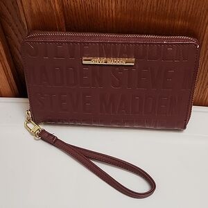 Steve Madden Burgundy Clutch Wristlet